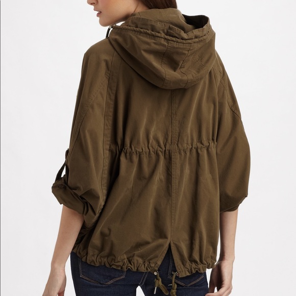 MONCLER Char Dolman Cotton Jacket Olive Green sz 3 - Picture 4 of 6